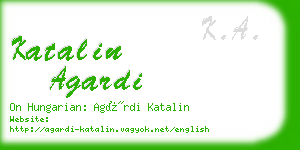 katalin agardi business card